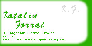 katalin forrai business card